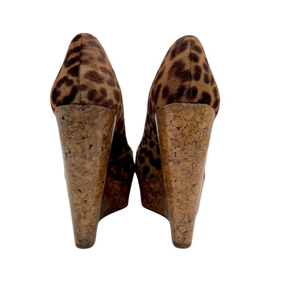 Christian Louboutin Leopard Print Pony Hair Cork Platform Wedges - Size 5 - Picture 8 of 8